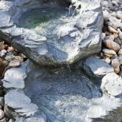 Bachlaufschalen-Set 3-teilig grau mit Solarpumpe