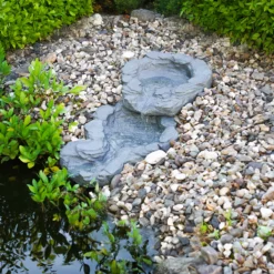 Bachlaufschalen-Set 2-teilig grau mit Solarpumpe