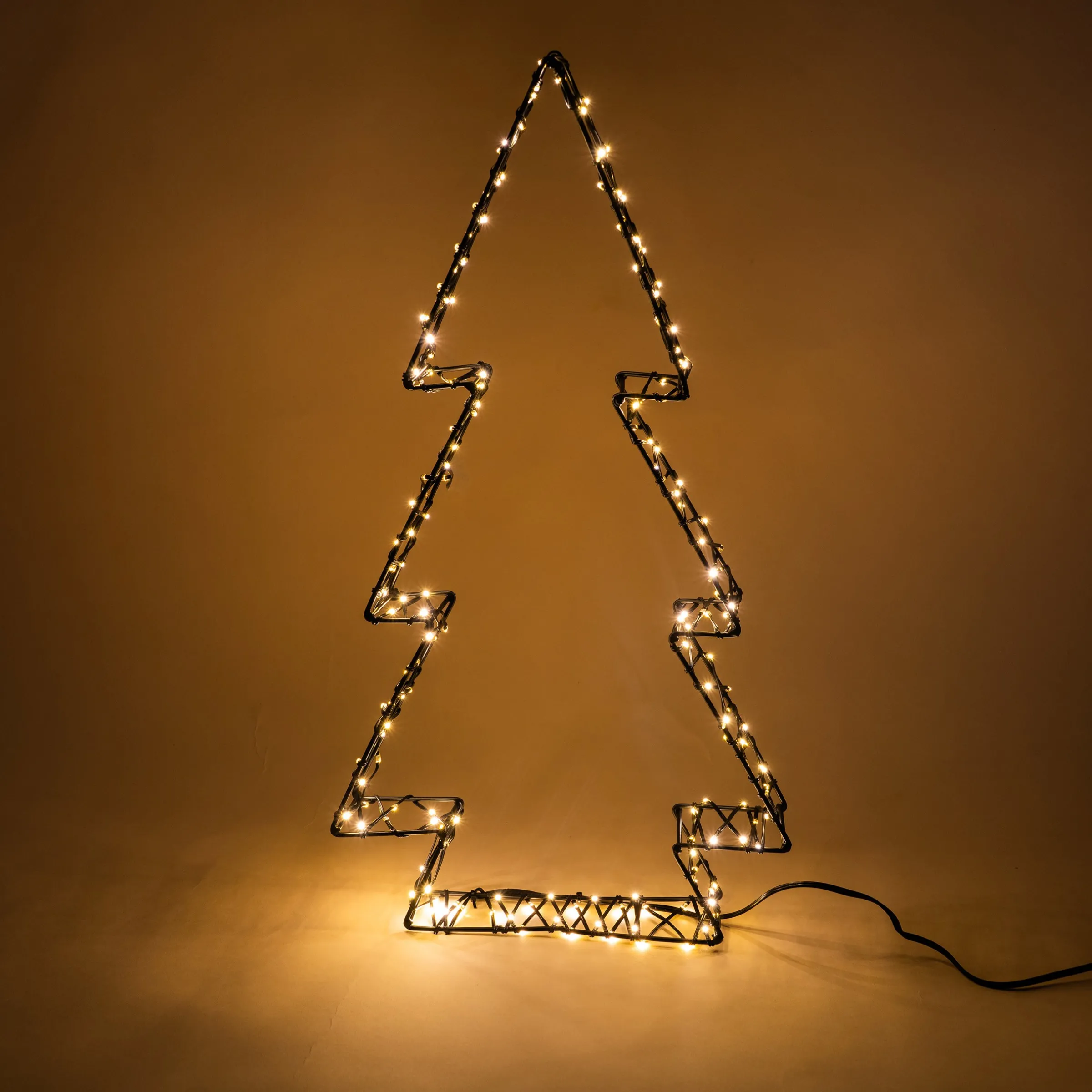 Beleuchteter Solar Tannenbaum Höhe 50 cm mit 200 warmweißen LEDs