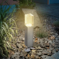 Elegante Standleuchte Bubble Tower 30 cm aus Edelstahl