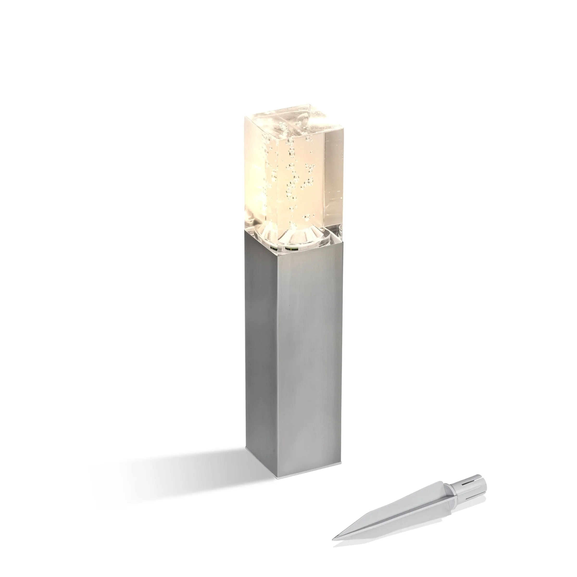 Elegante Standleuchte Bubble Tower 30 cm aus Edelstahl