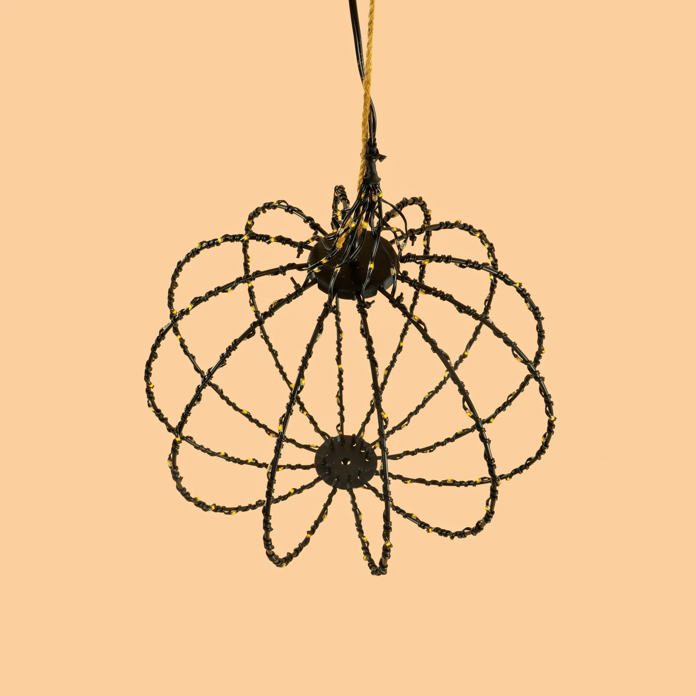 Hängende Solar-Dekokugel Ø 25 cm mit 180 bernsteinfarbenen LEDs