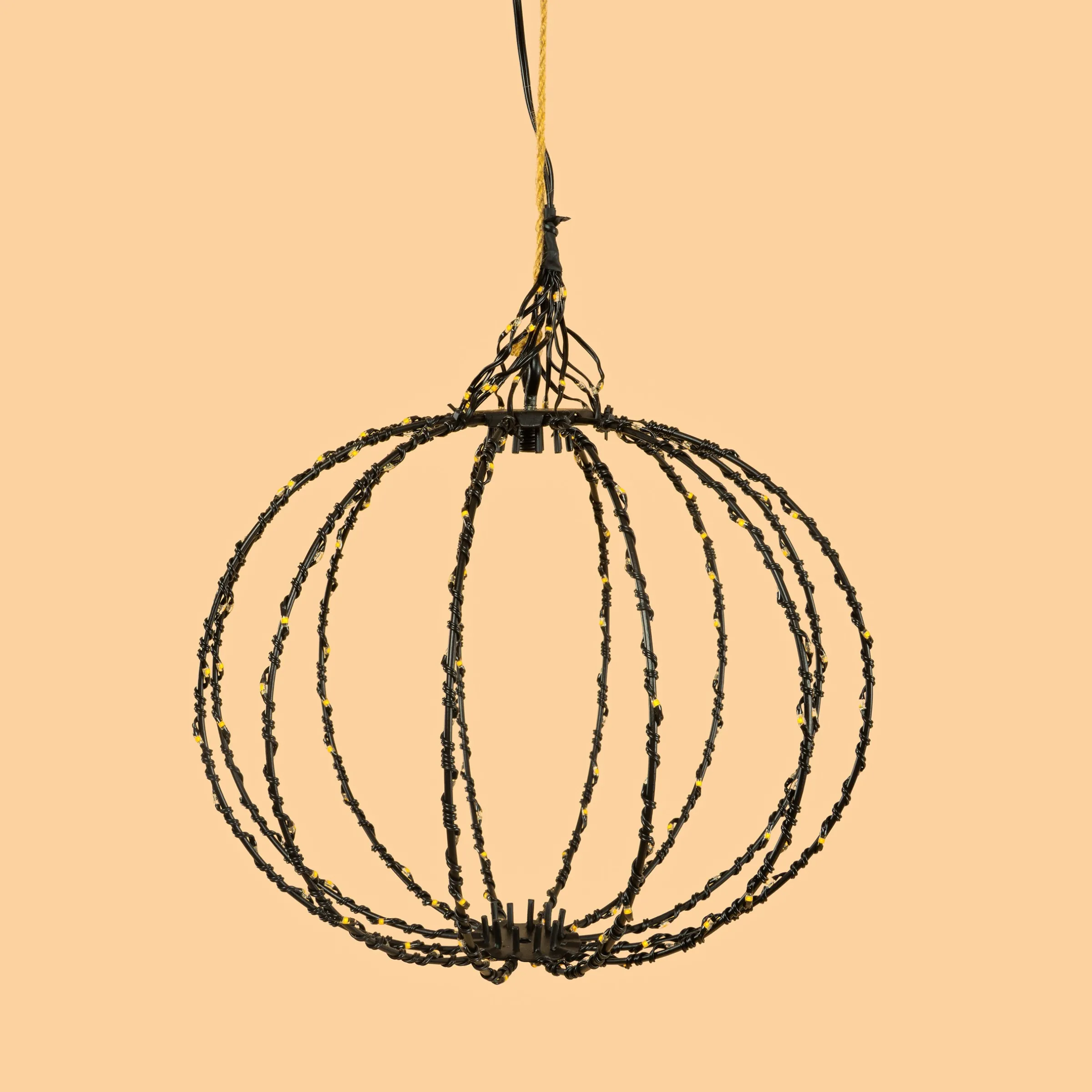 Hängende Solar-Dekokugel Ø 25 cm mit 180 bernsteinfarbenen LEDs
