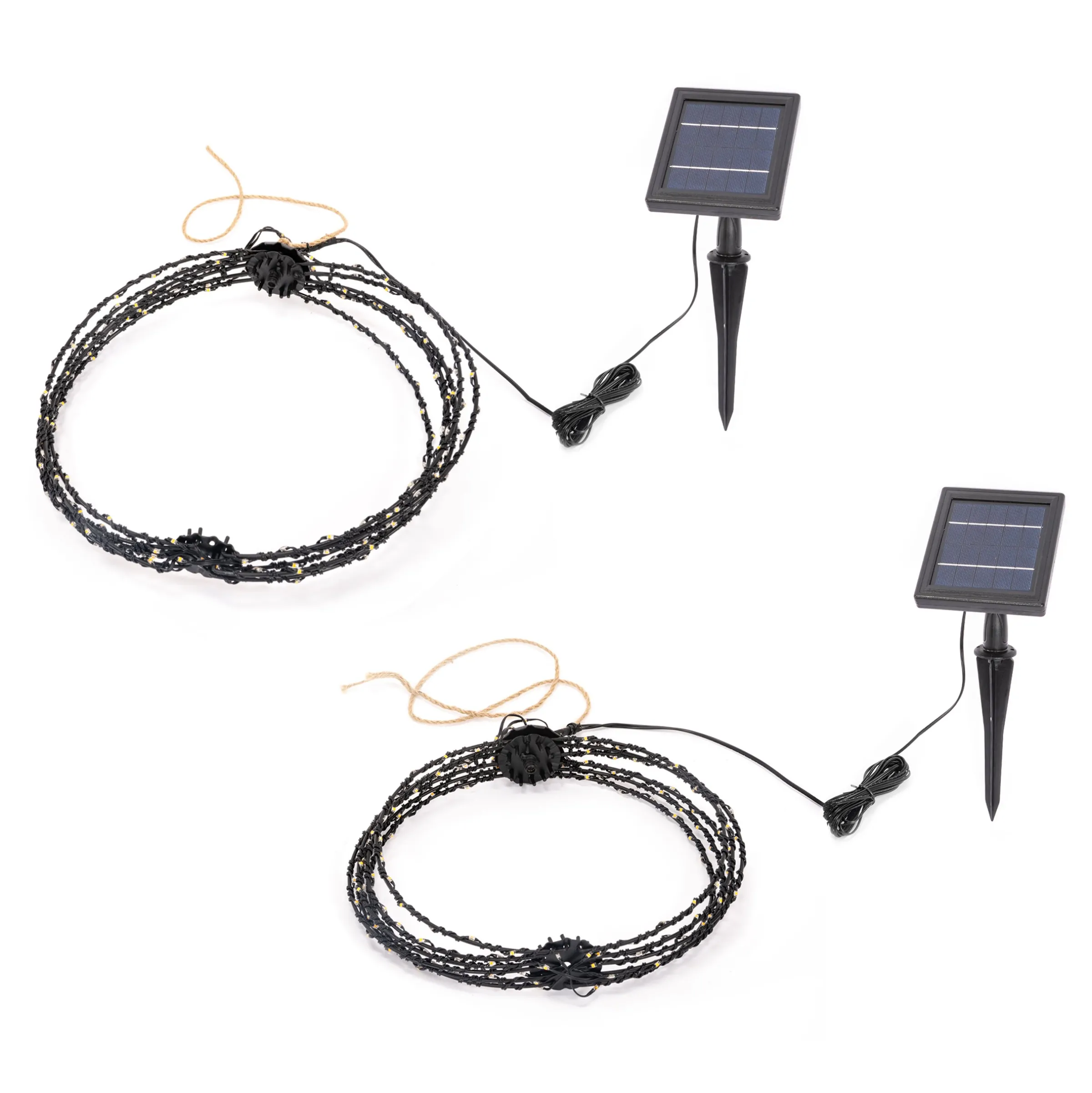 Hängende Solar-Dekokugeln 2er Set