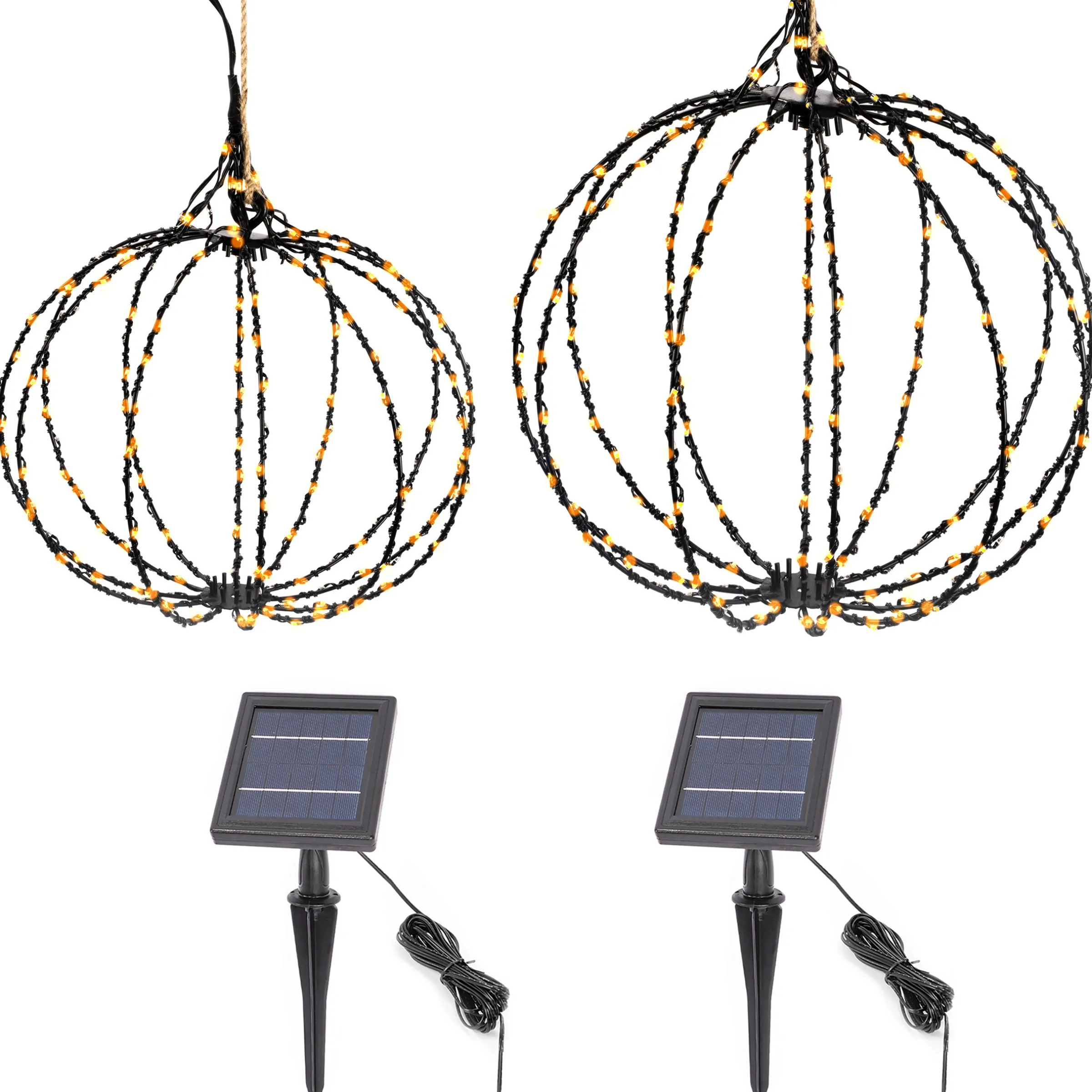 Hängende Solar-Dekokugeln 2er Set