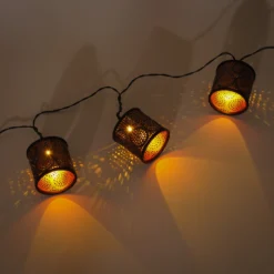Laternen-Lichterkette Marokko - kupfer / gold, solarbetrieben