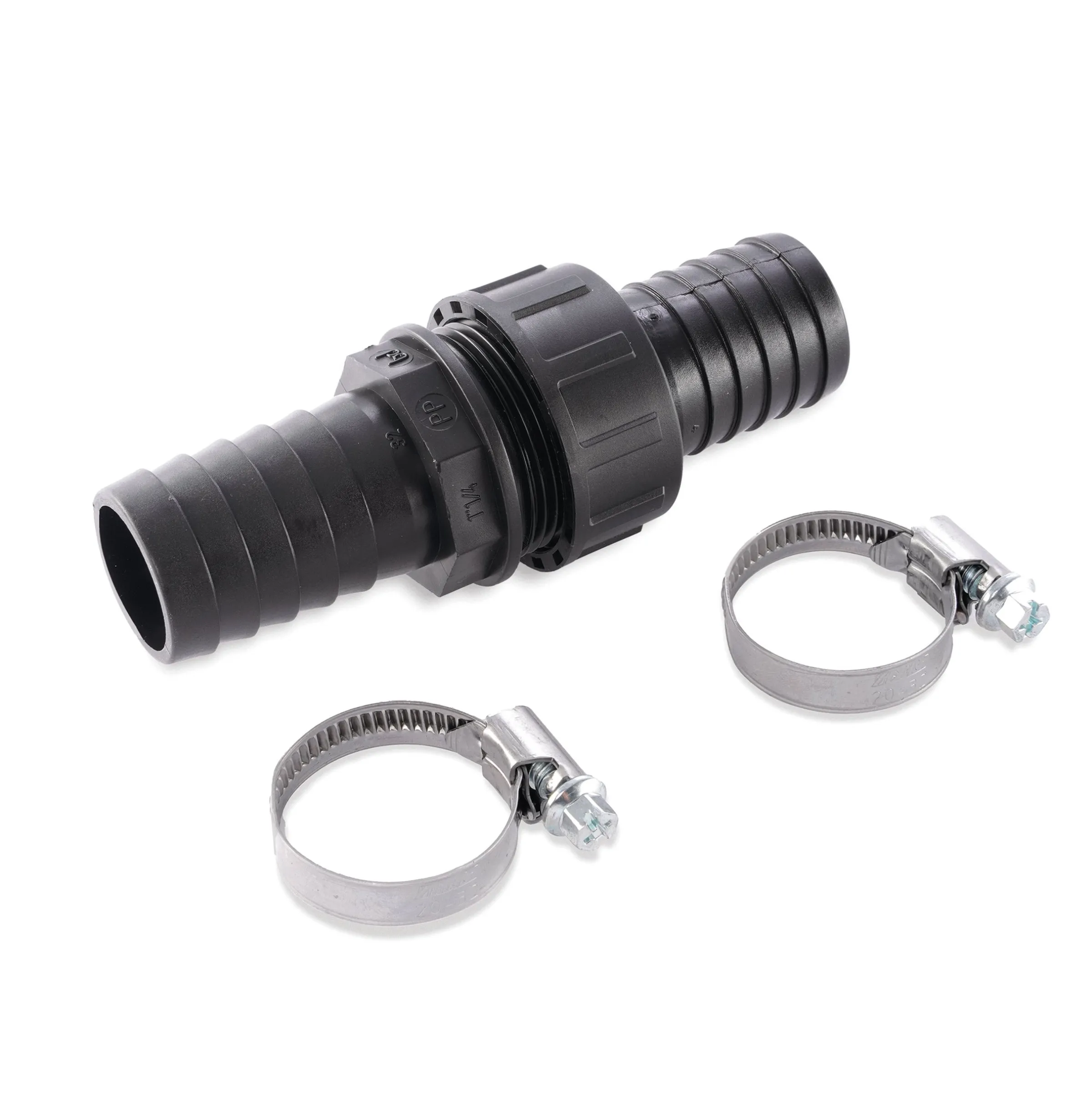 Schlauchverbinder 1 1/4" - 32 mm, inkl. 2 Schlauchschellen
