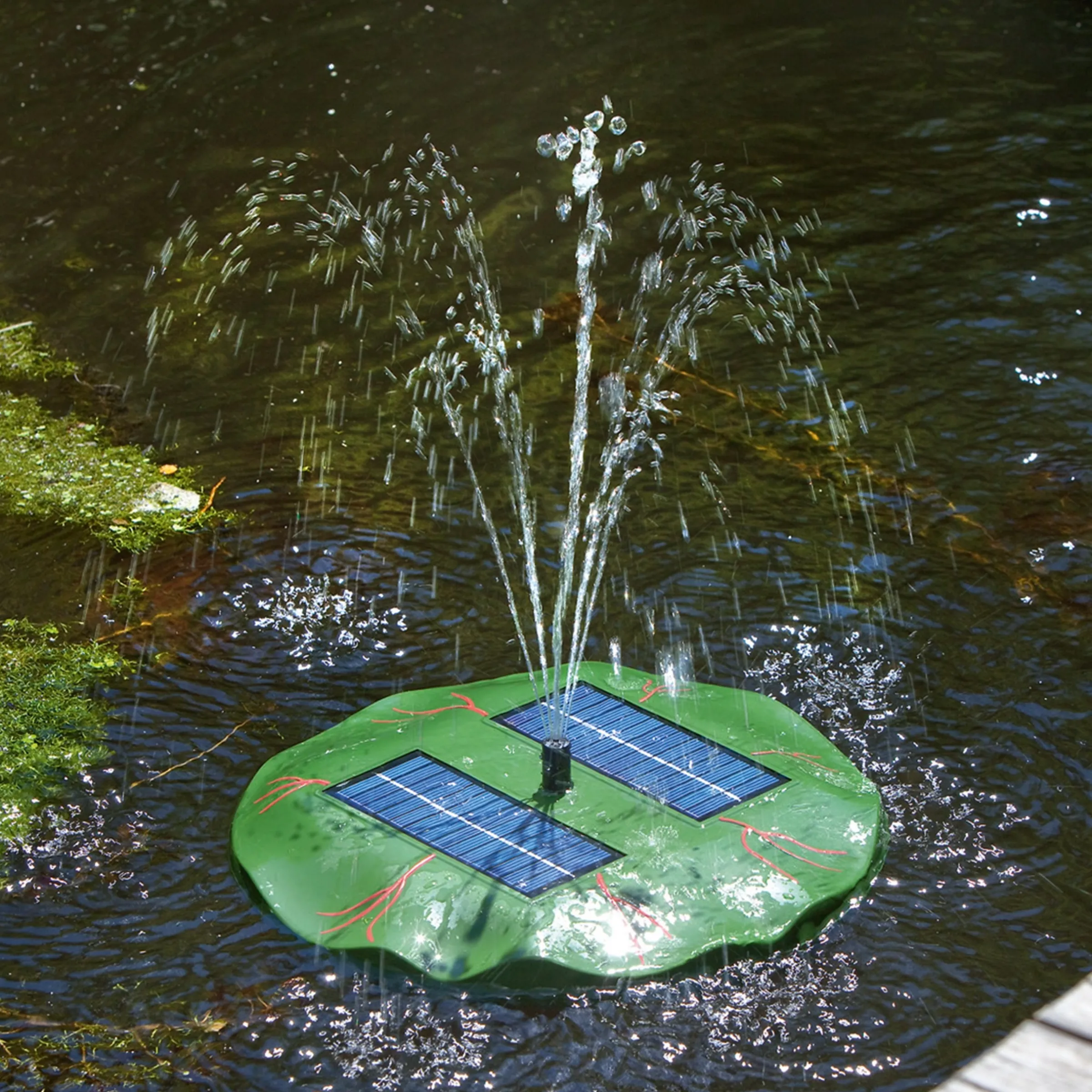 Schwimmendes Solar-Wasserspiel Seerose