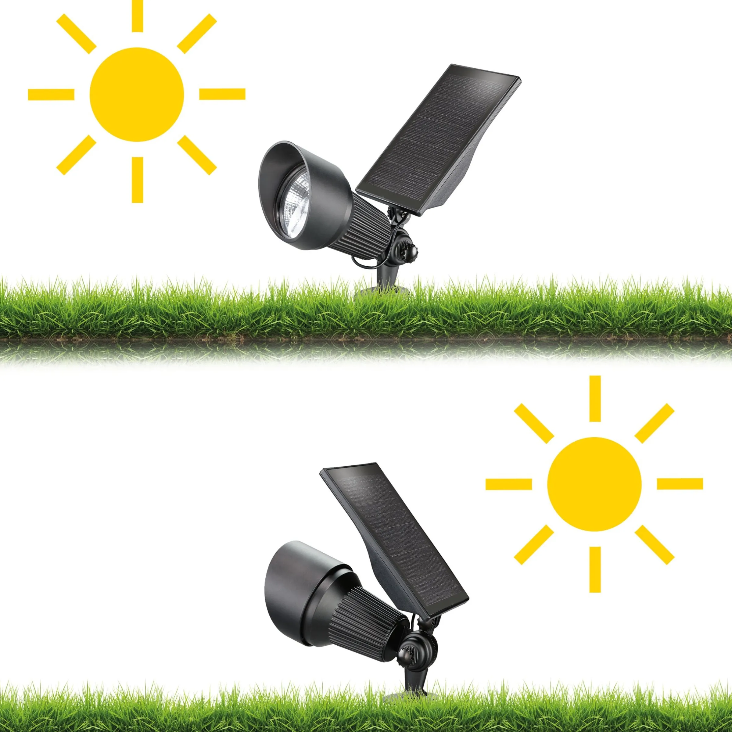 Solar Bodenstrahler Superspot "Duo Color" im Alugehäuse