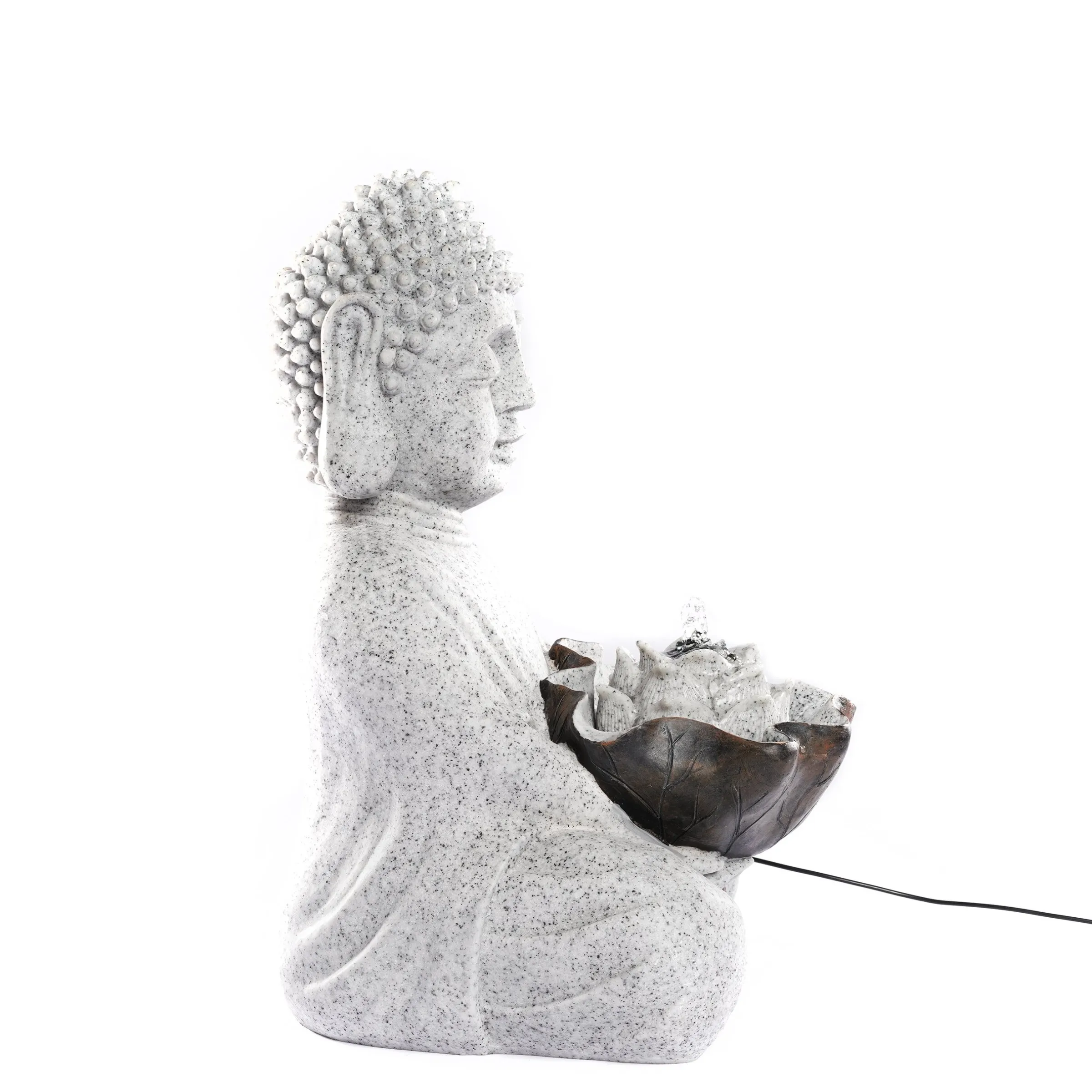 Solarbrunnen Buddha mit LED-Beleuchtung