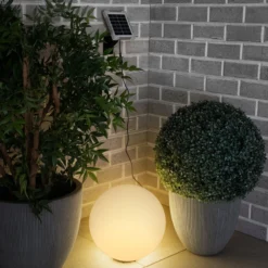 Solar Deko-Leuchtkugel 30 cm mit externem 2 W Solarmodul