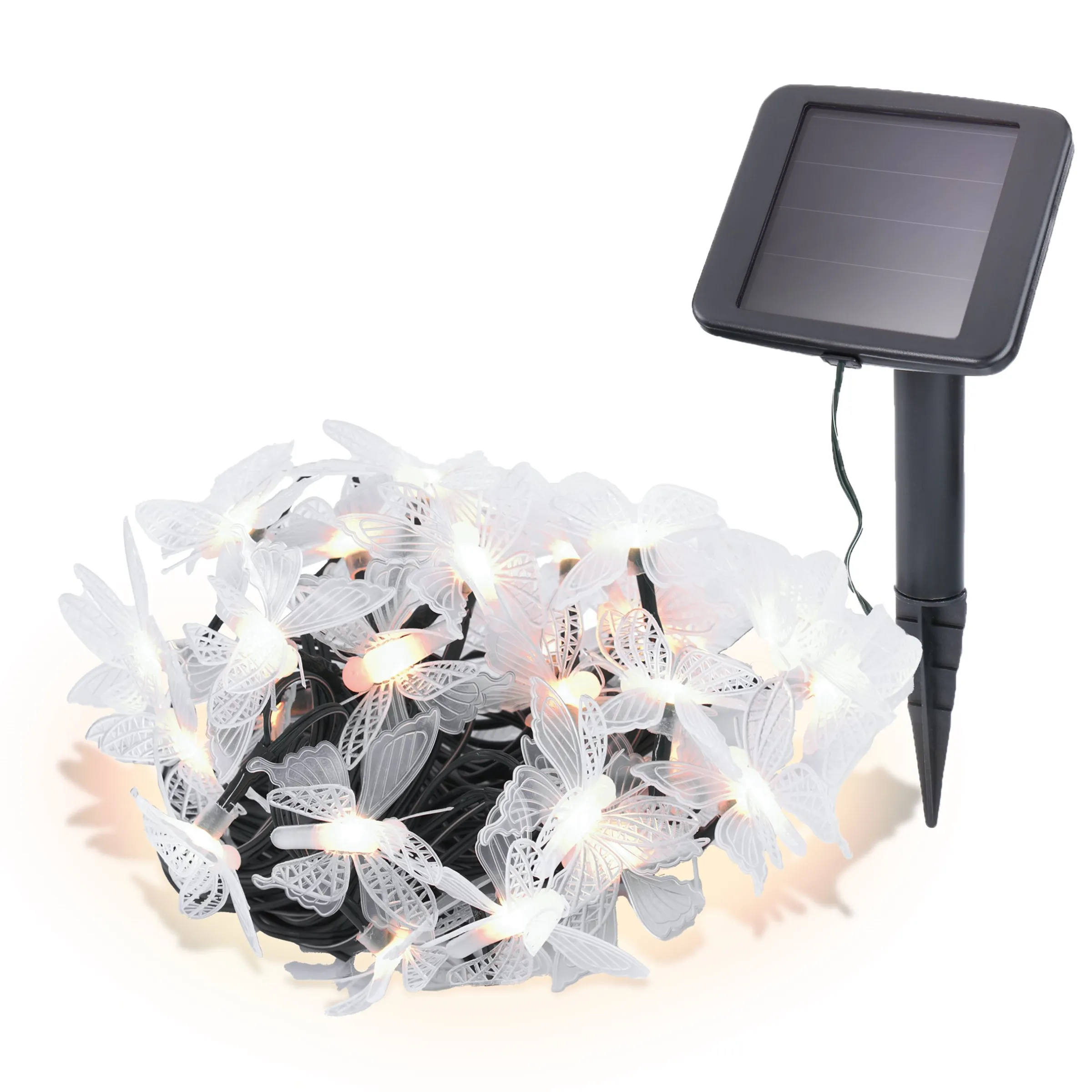 Solar Deko-Lichterkette mit Schmetterlingen