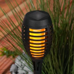 Solar Gartenfackel Lorenzo im 3er-Set