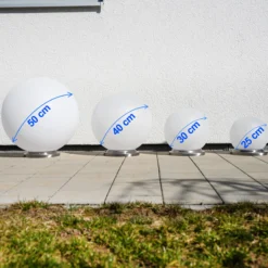 Solarkugel Liana ⌀ 30 cm mit Edelstahlsockel und Fernbedienung