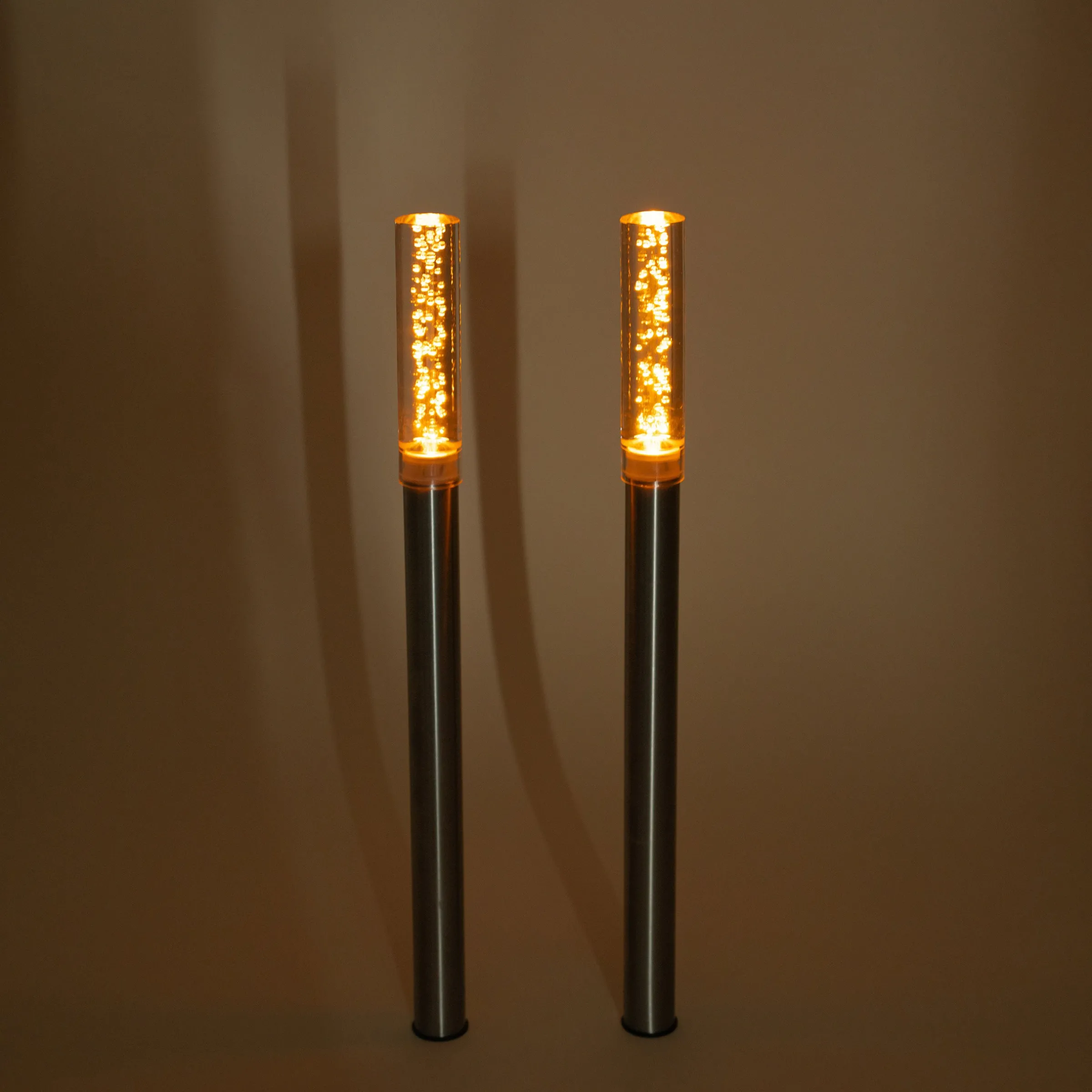 Solar LED Steckleuchtenset Twins 2er Set bernsteinfarben