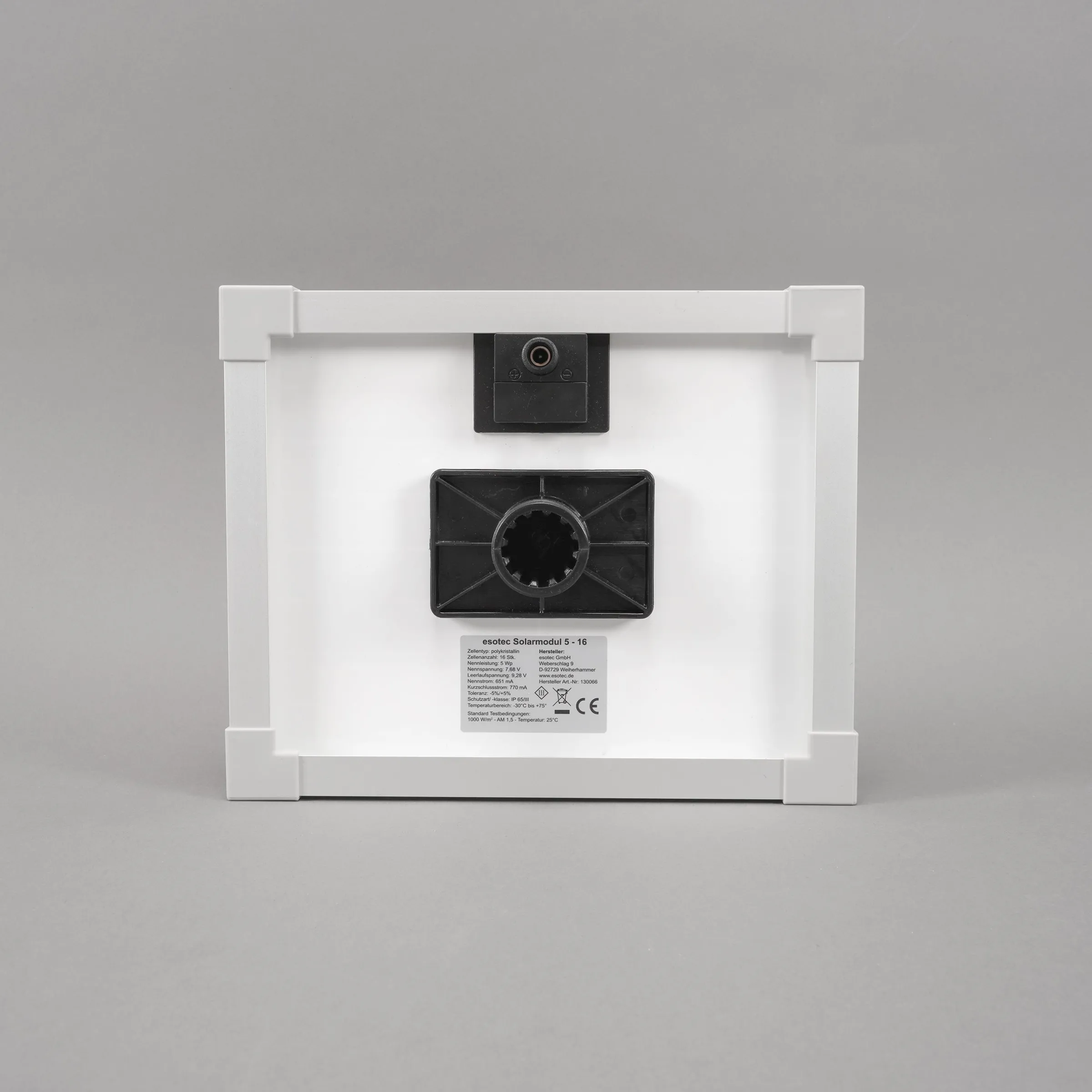 Solarmodul 5 Wp / 8 V mit Stecker 2-polig rund