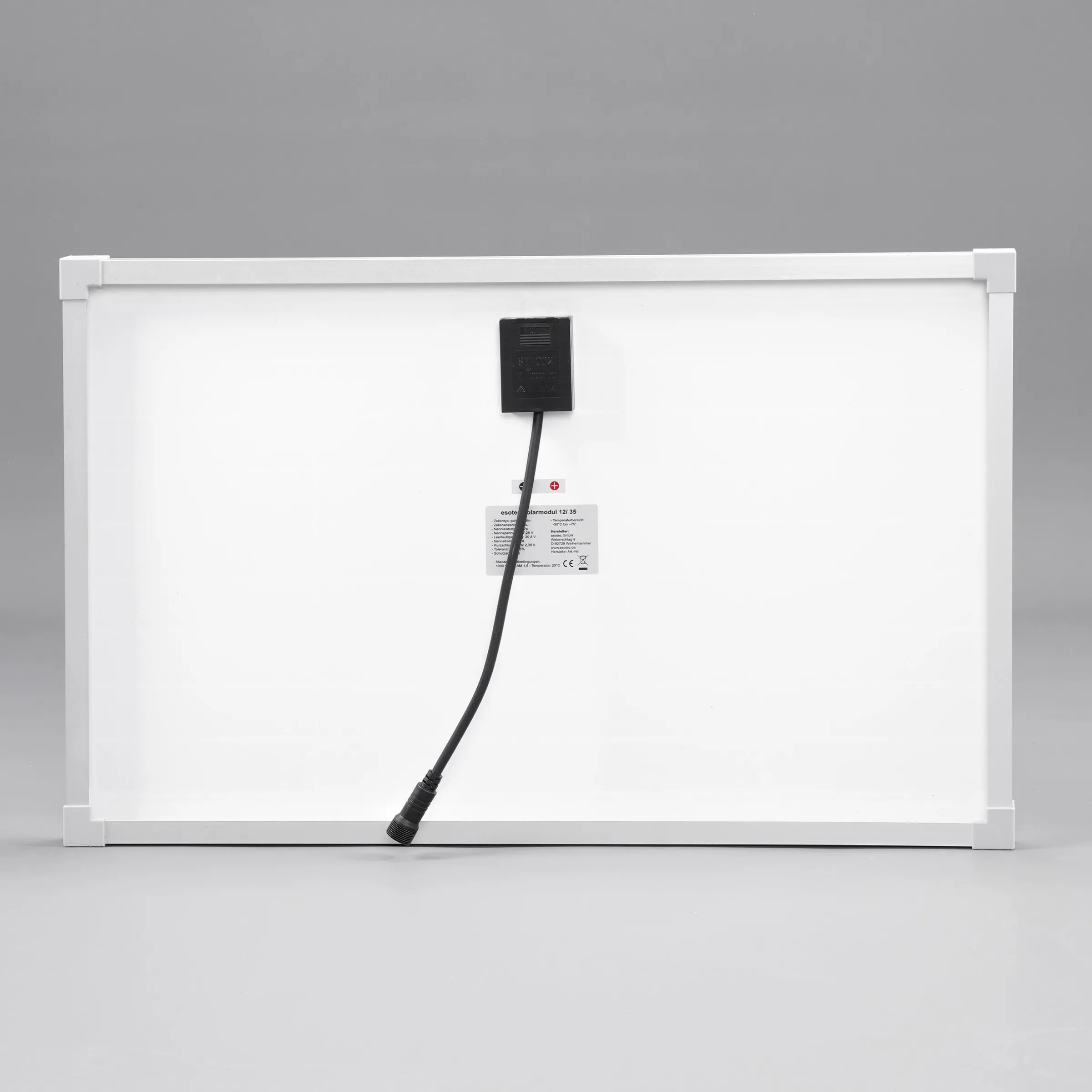Solarmodul 35 Wp / 18 V mit Stecker 2-polig klein