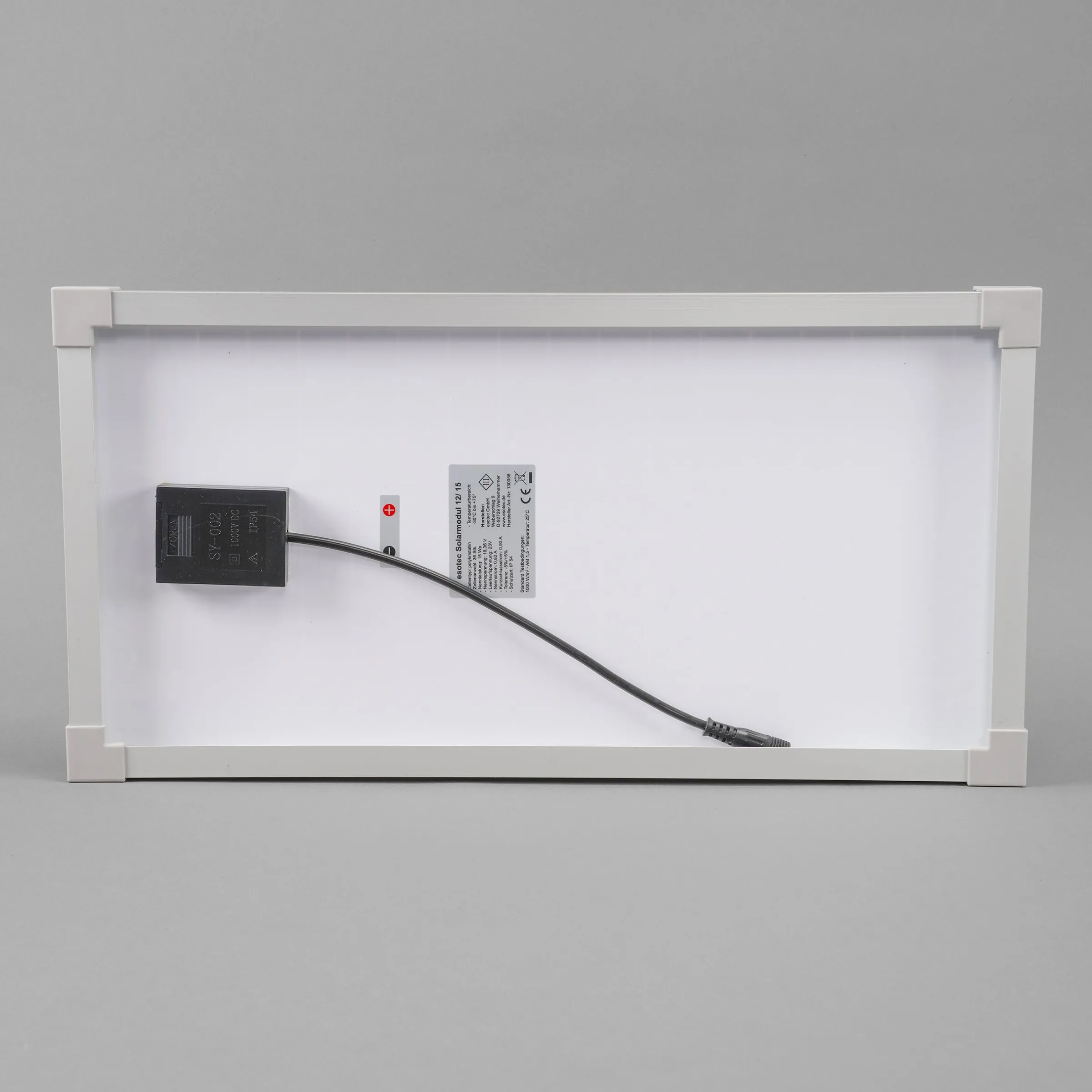 Solarmodul 15 Wp / 18 V mit Stecker 2-polig klein