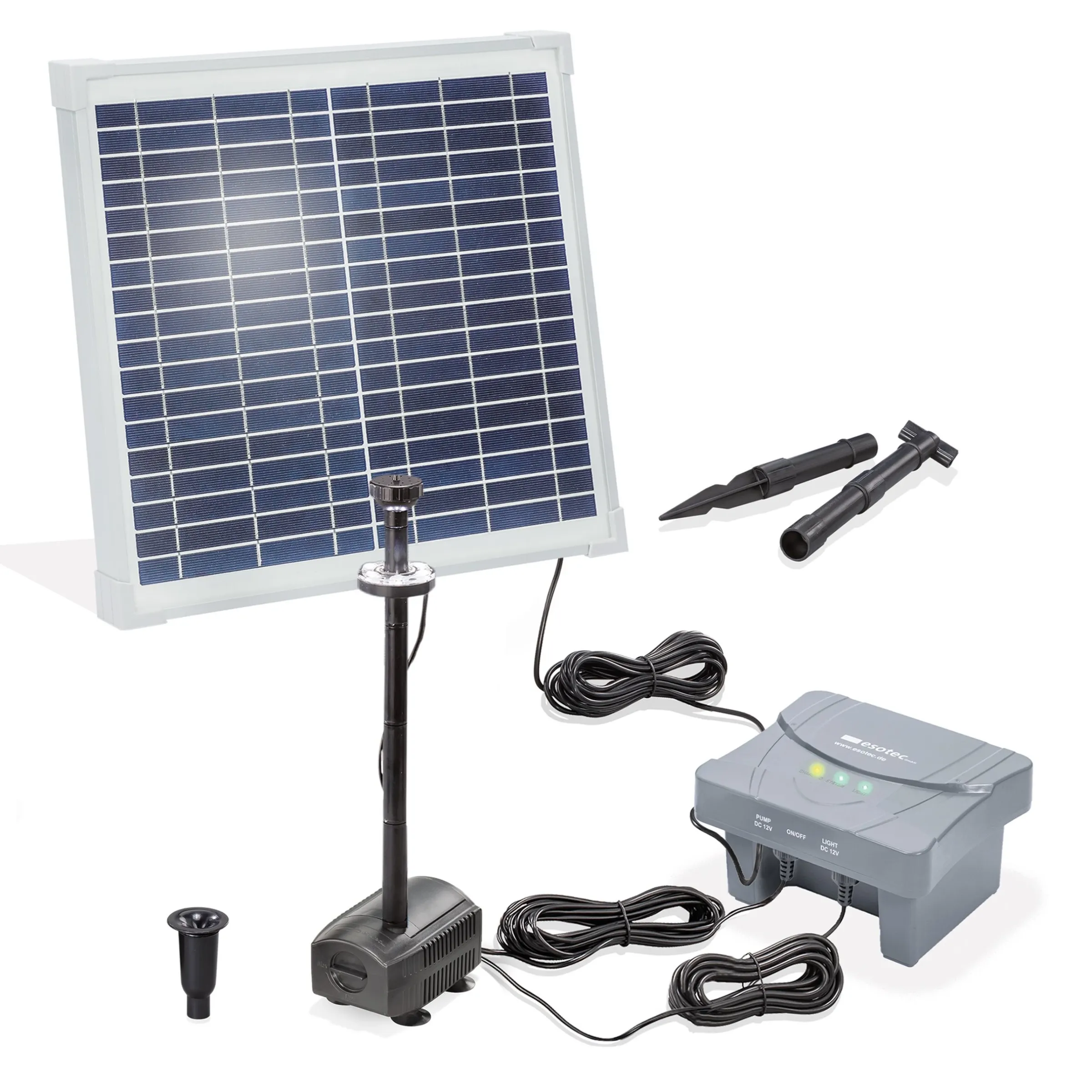 Solar Teichpumpenset 15/550 mit 4 Ah LiFePO4 Akkuspeicher