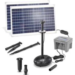 Solar Teichpumpenset 70/2800 mit 12 Ah LiFePO4 Akkuspeicher