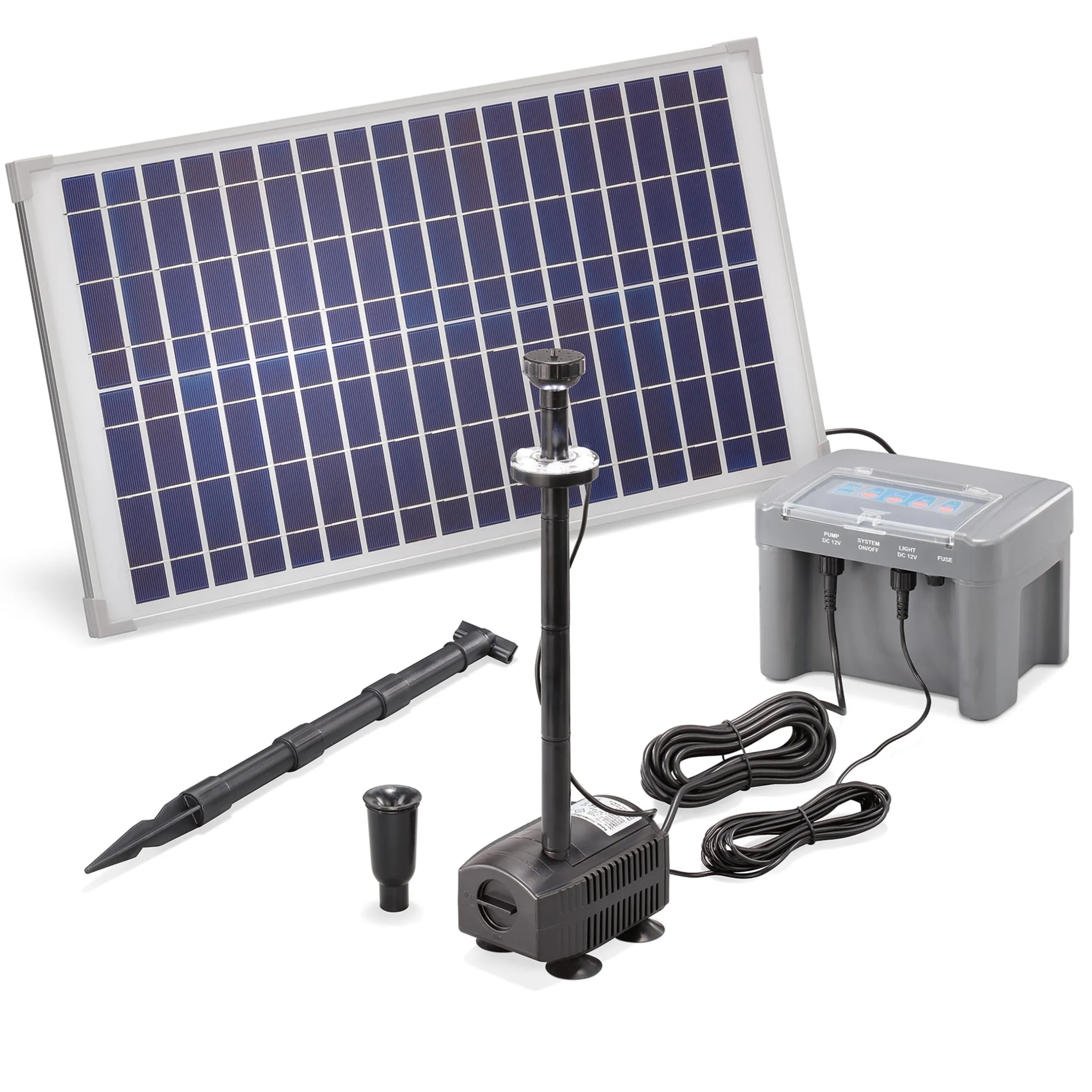 Solar Teichpumpenset 25/650 mit 12 Ah Pb Akkuspeicher