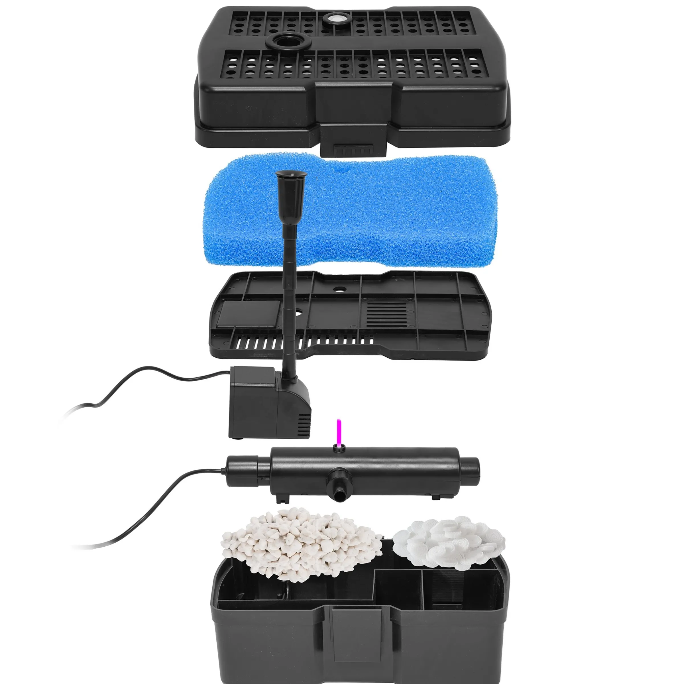 Solar UV-Unterwasserfilter-Set 12/800 mit 4 Ah Li-Ion-Akkuspeicher
