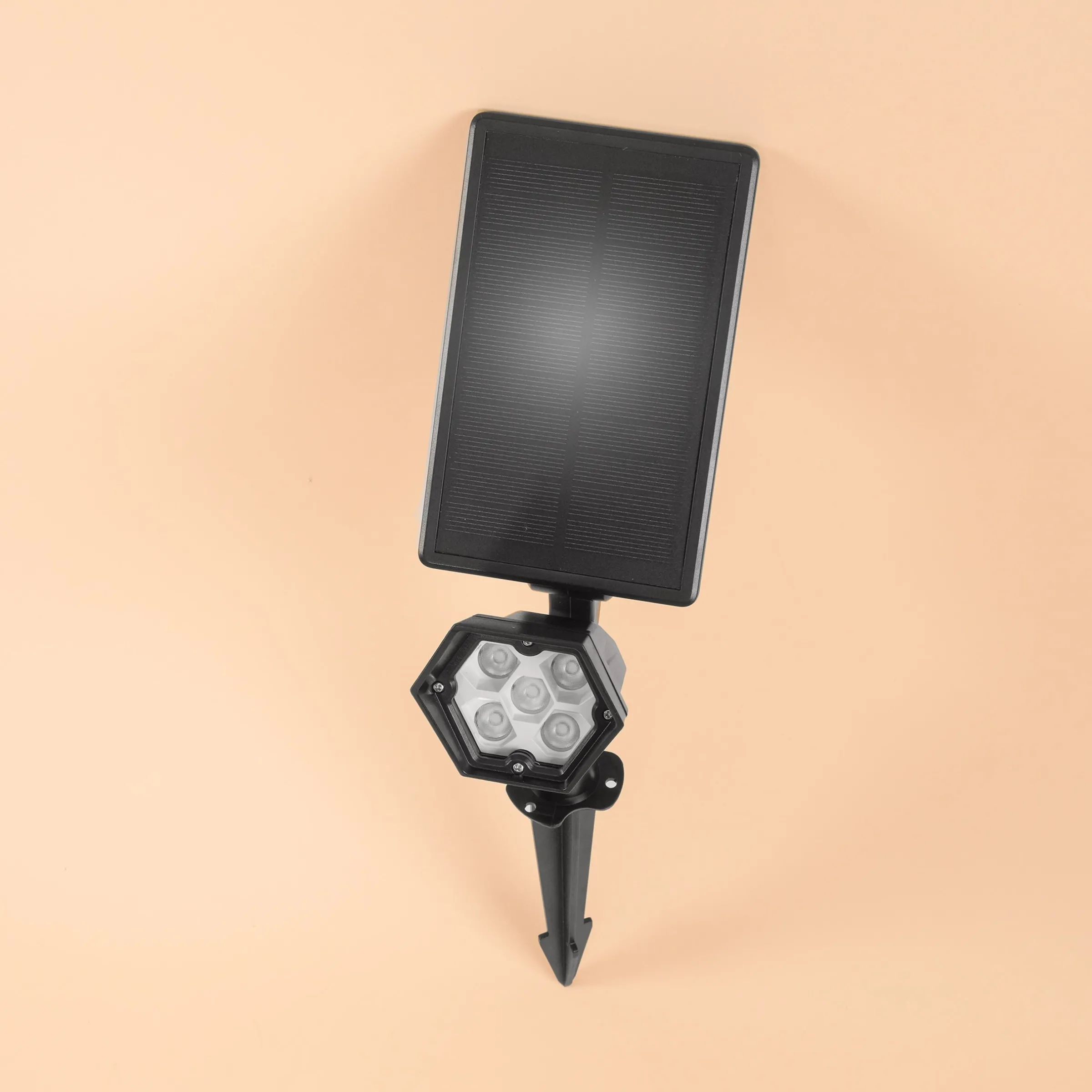 Solar Wand- und Bodenstrahler warm weiß im Kunststoffgehäuse