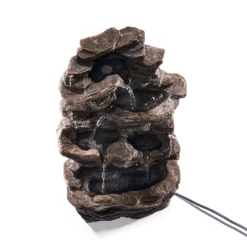 Solar Wasserfall-Dekobrunnen Rock Fountain mit Direktbetrieb