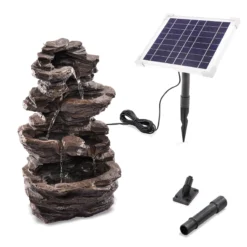 Solar Wasserfall-Dekobrunnen Rock Fountain mit Direktbetrieb