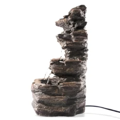Solar Wasserfall-Dekobrunnen Rock Fountain mit Direktbetrieb