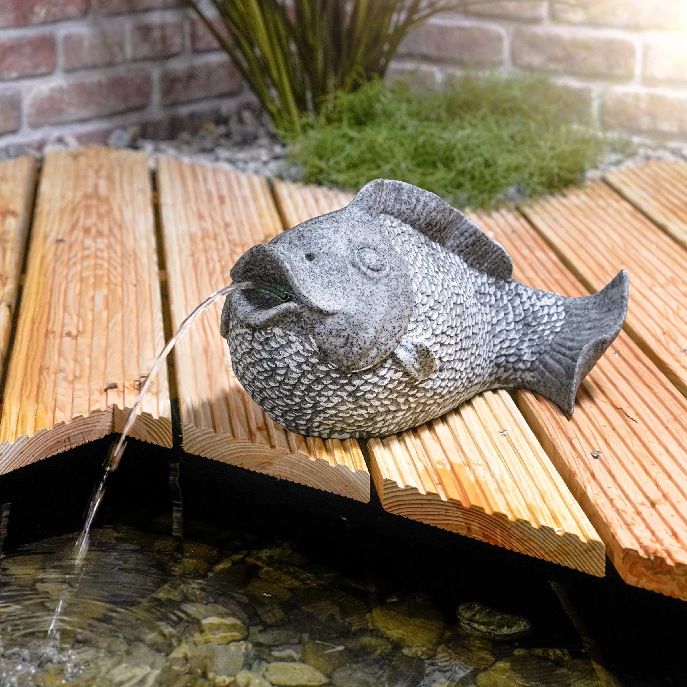 Solar Wasserspeier-Set Fisch