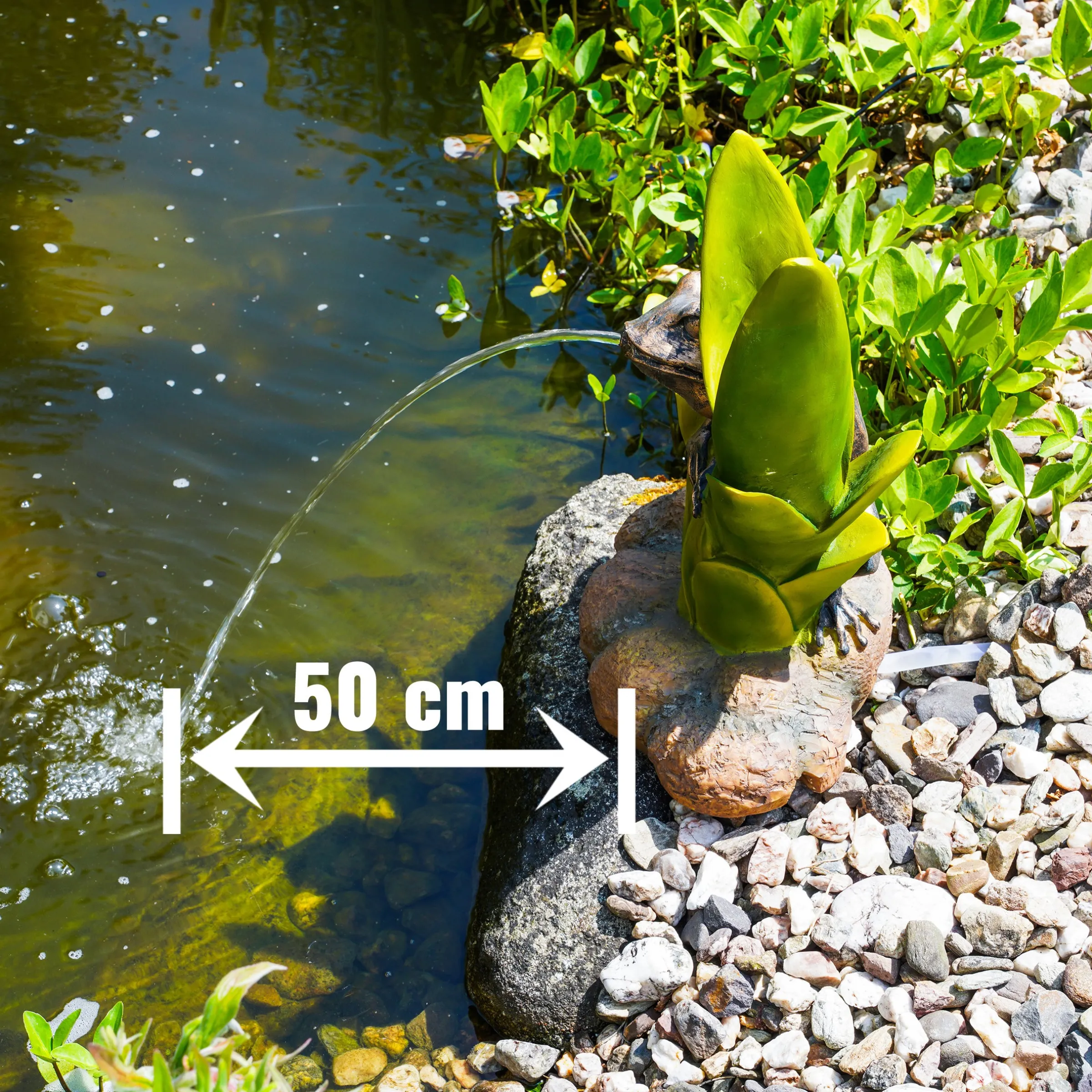 Solar Wasserspeier-Set Frosch sitzend auf Blättern