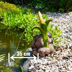 Solar Wasserspeier-Set Froschpaar auf Steinen