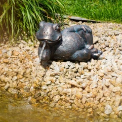 Solar Wasserspeier-Set liegender Frosch Pepe