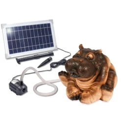 Solar Wasserspeier-Set sitzendes Flusspferd Hippo