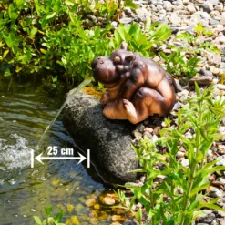 Solar Wasserspeier-Set sitzendes Flusspferd Hippo