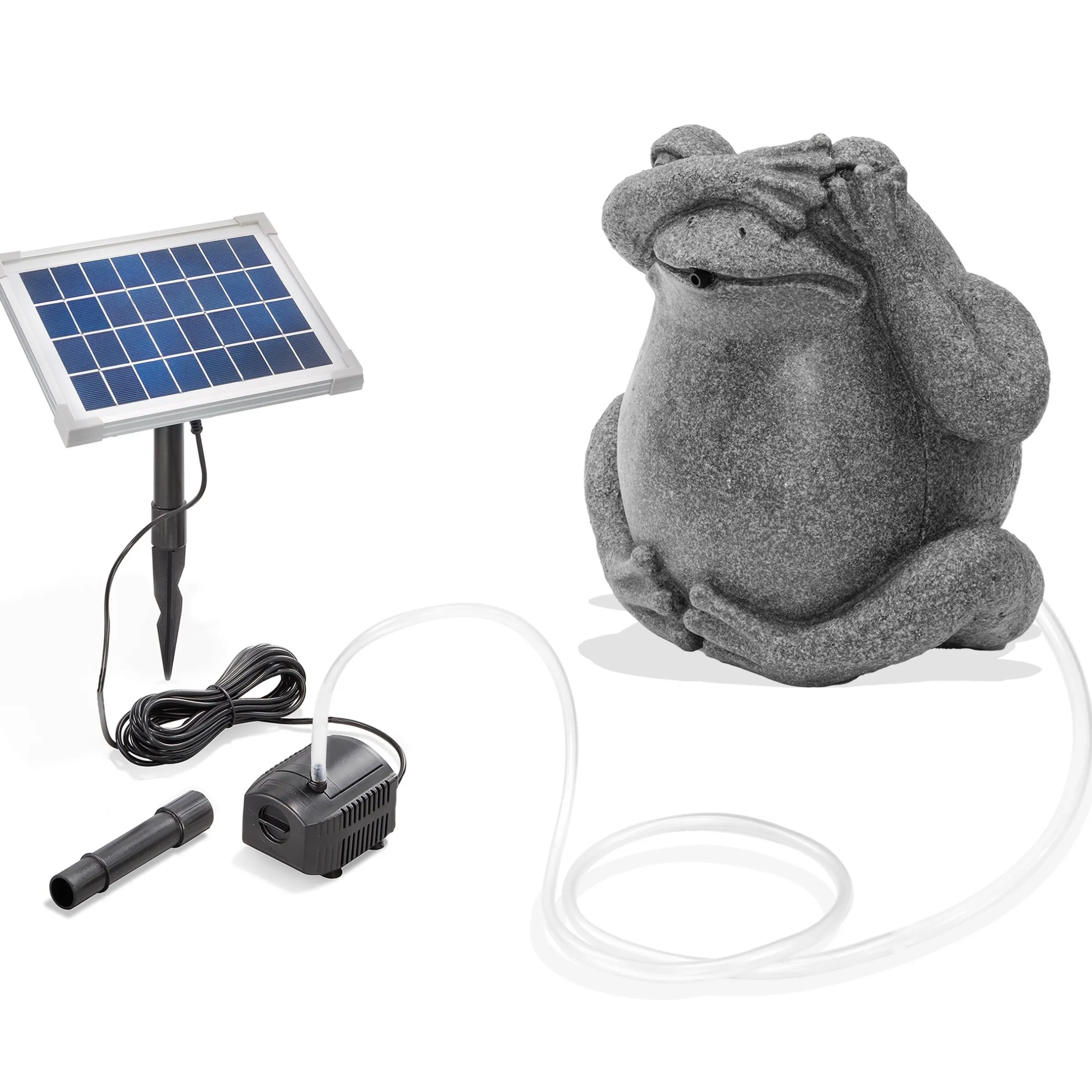 Solar Wasserspeier-Set sitzender Frosch