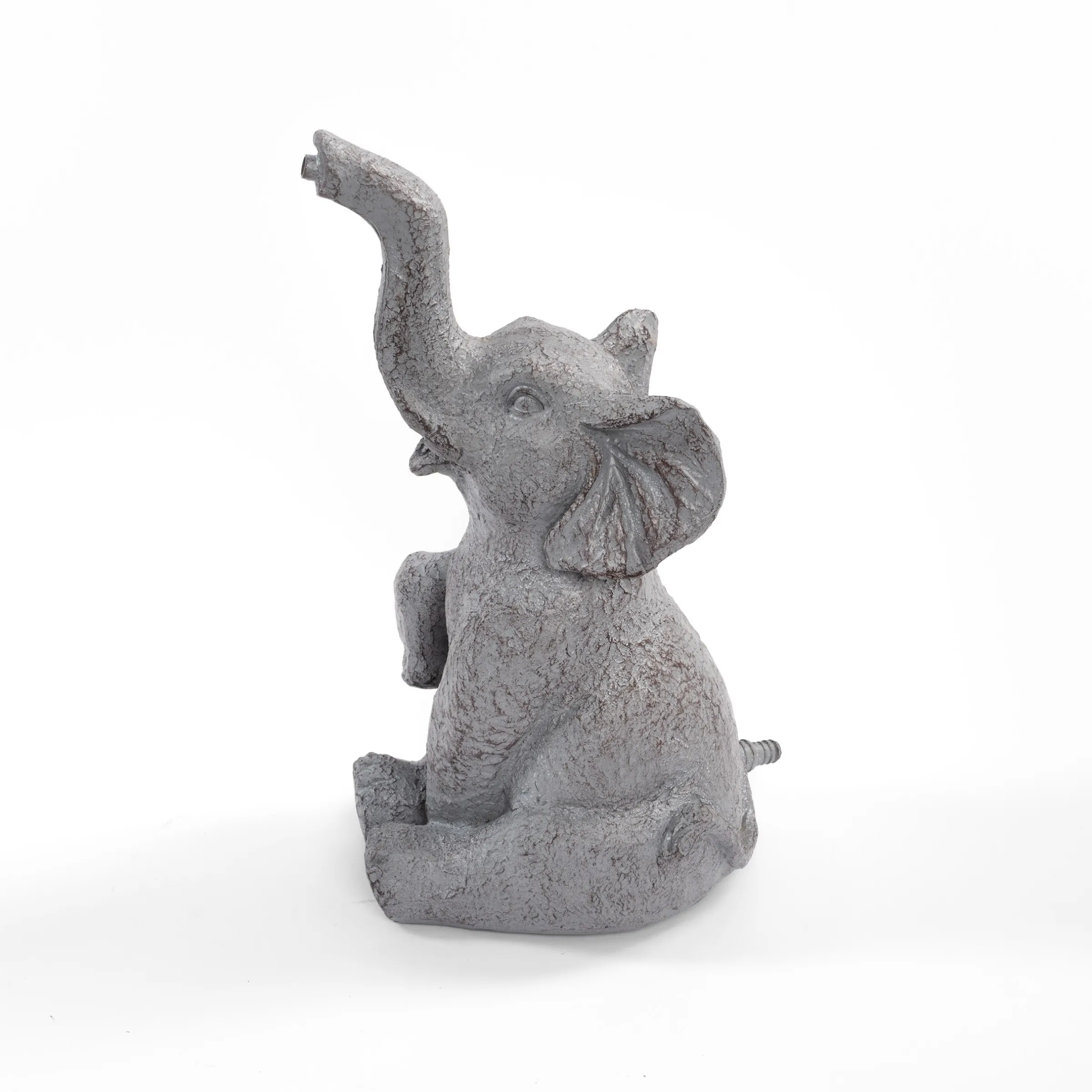 Solar Wasserspeierset sitzender Elefant Lumi