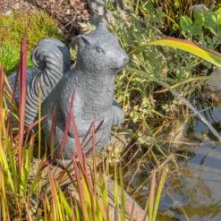 Solar Wasserspeier-Set sitzendes Einchhörnchen Puschel