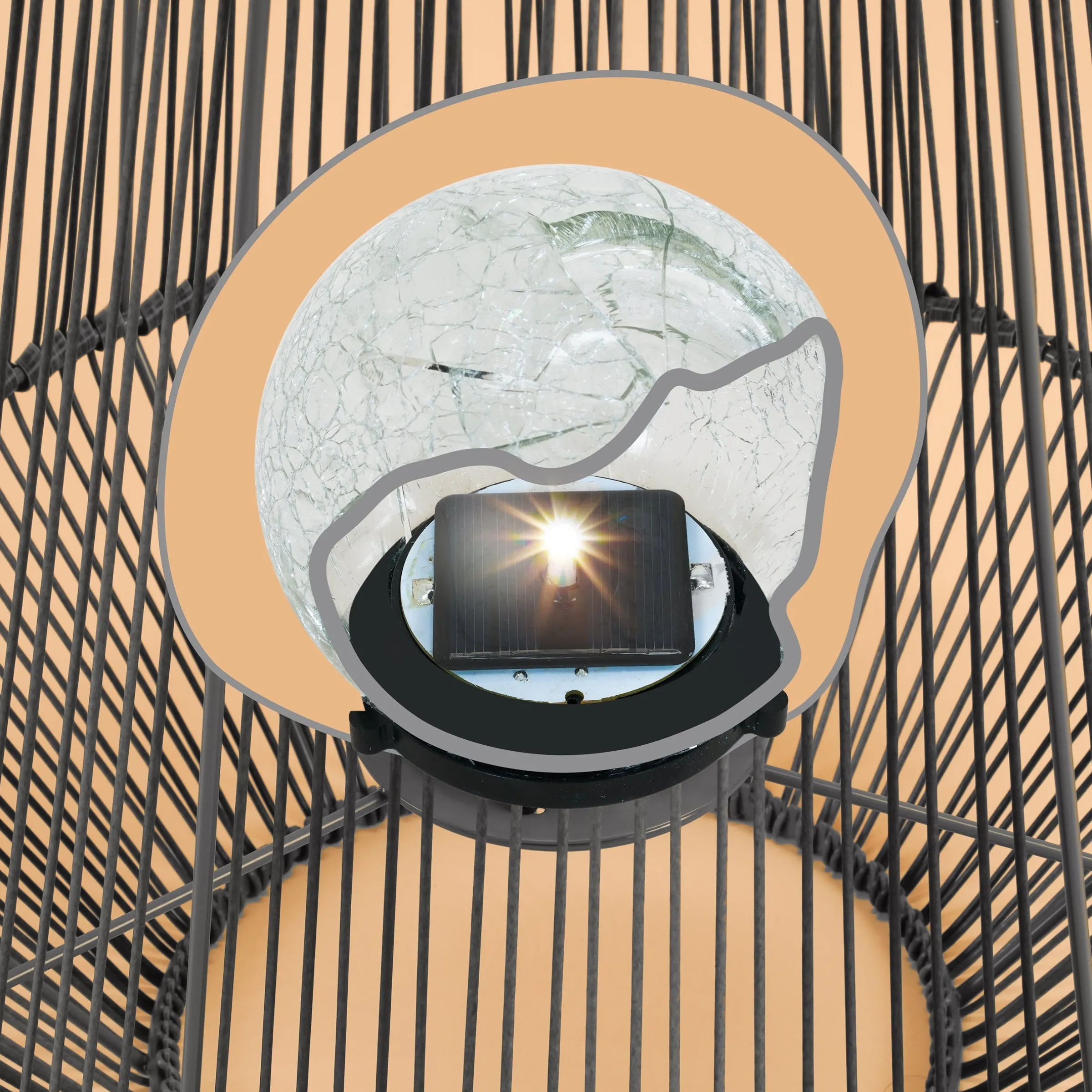 Solar Windlicht Ilona 30 cm in Rattanoptik