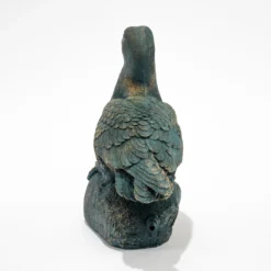 Wasserspeier-Figur Ente Samuel im Altkupfer-Design
