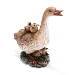 Wasserspeier-Figur Gans mit Kücken