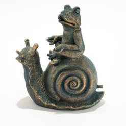 Wasserspeier-Figur Lilly und Nelly im Altkupfer-Design