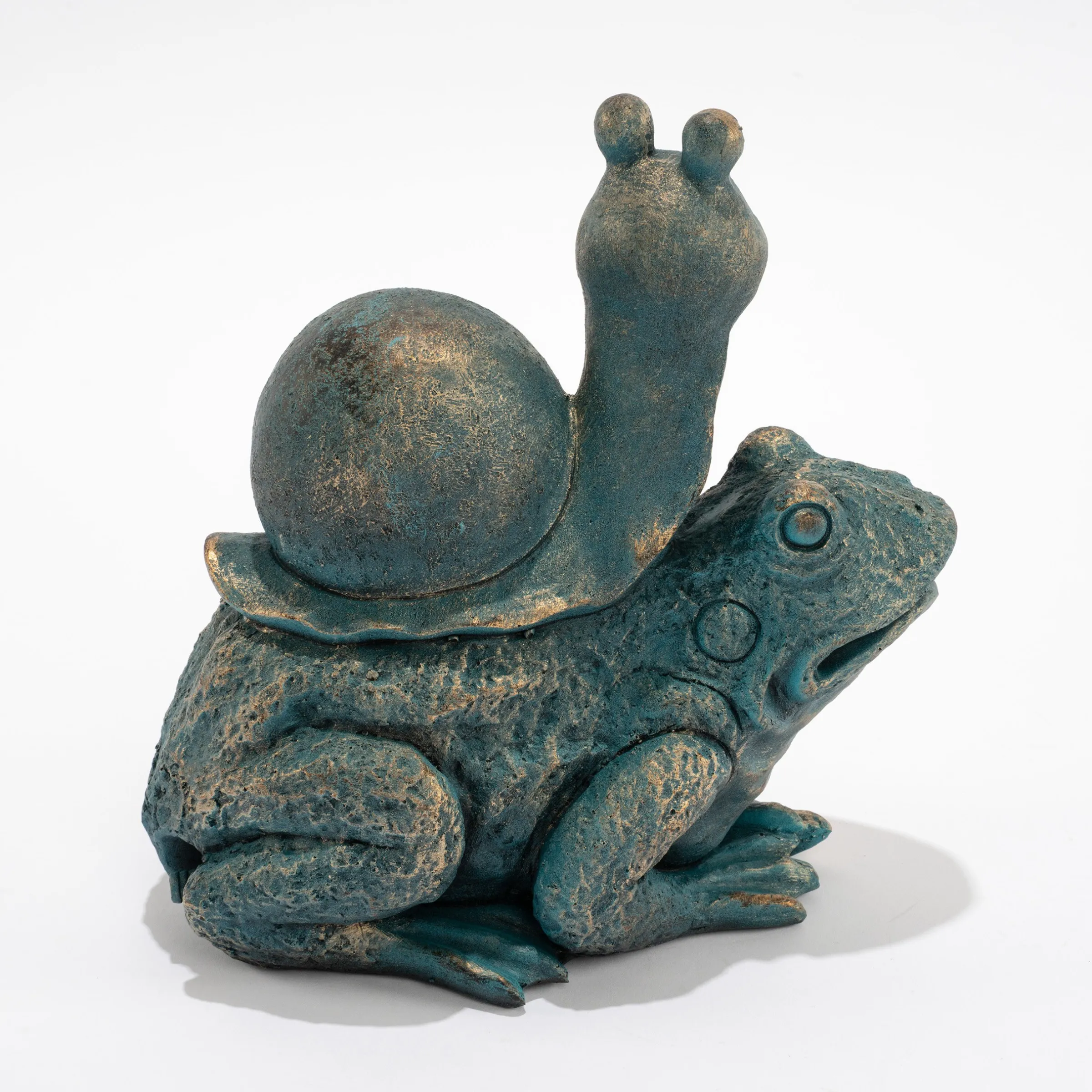 Wasserspeier-Figur Max und Moritz im Altkupfer-Design