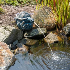 Wasserspeier-Figur Schildkröte Marlies im Altkupfer-Design