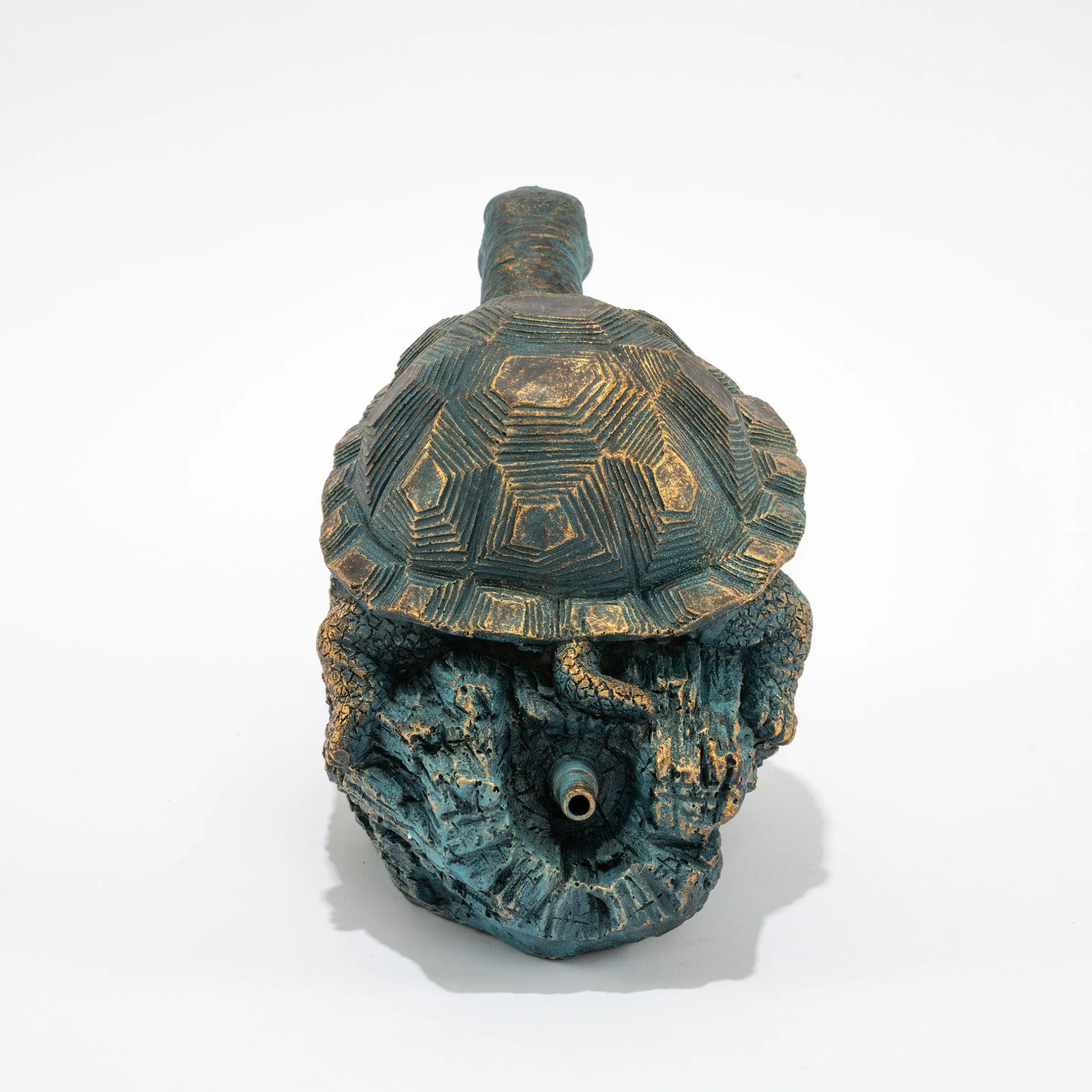Wasserspeier-Figur Schildkröte Marlies im Altkupfer-Design