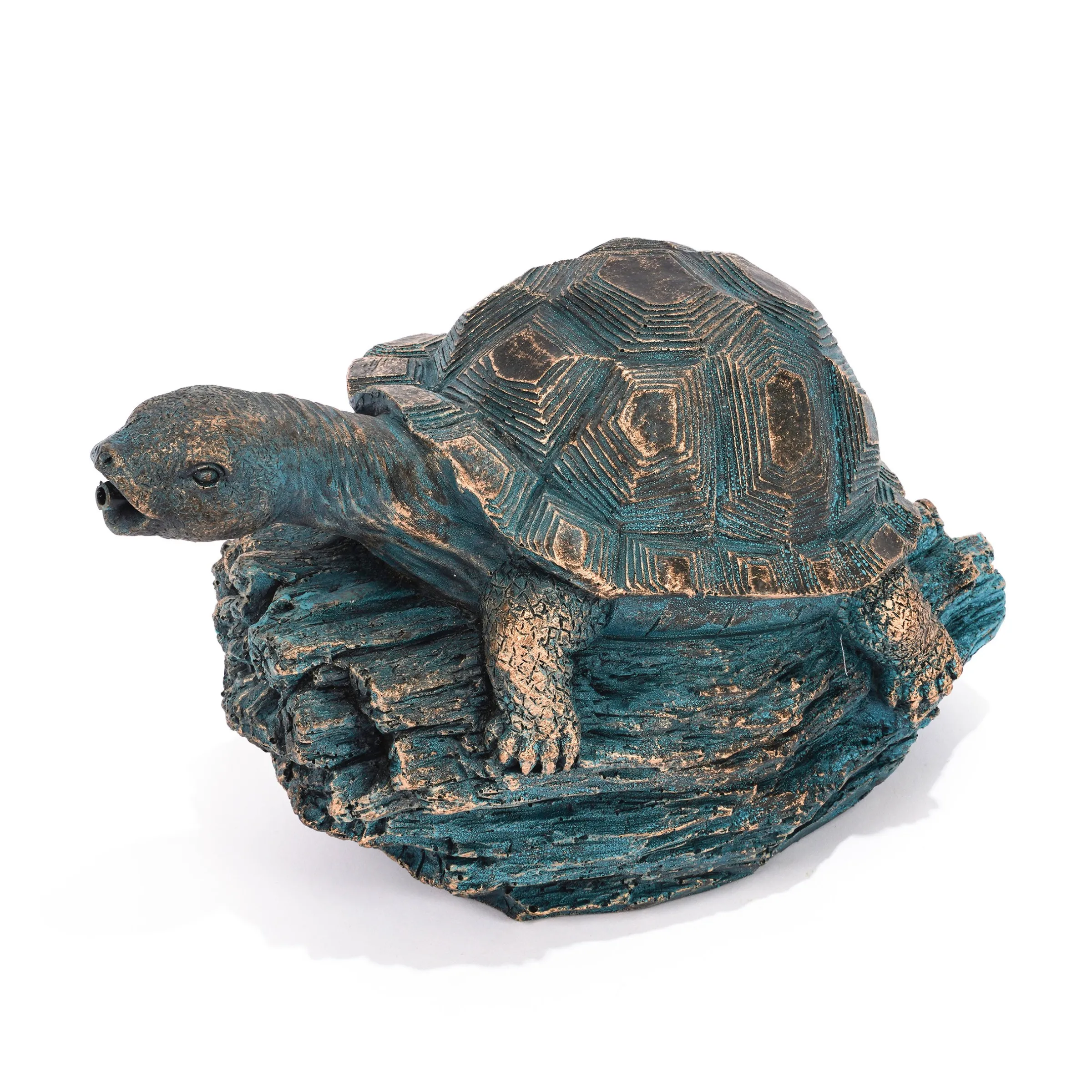Wasserspeier-Figur Schildkröte Marlies im Altkupfer-Design