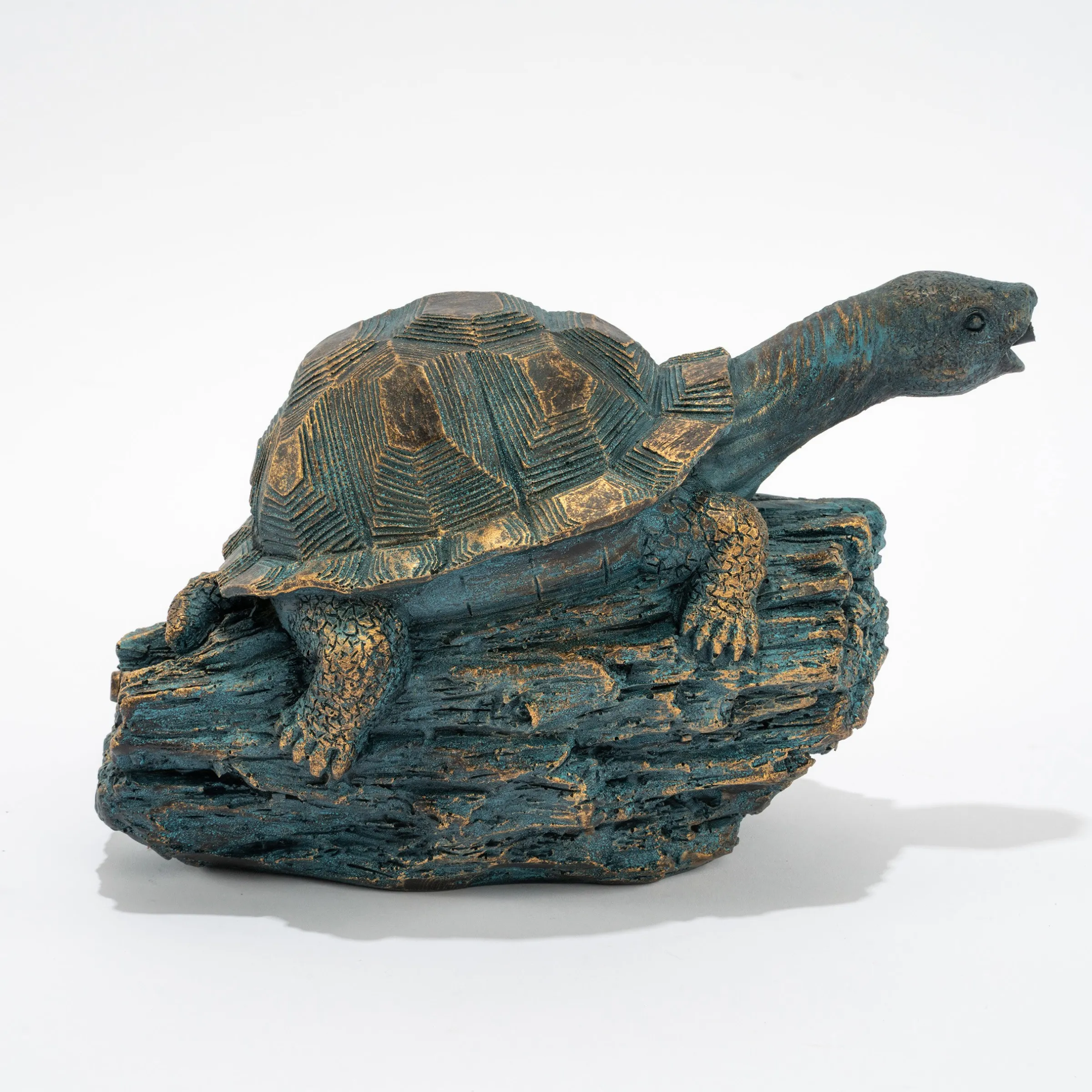 Wasserspeier-Figur Schildkröte Marlies im Altkupfer-Design