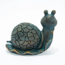 Wasserspeier-Figur Schnecke Emilius im Altkupfer-Design