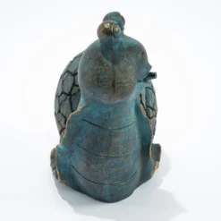 Wasserspeier-Figur Schnecke Emilius im Altkupfer-Design